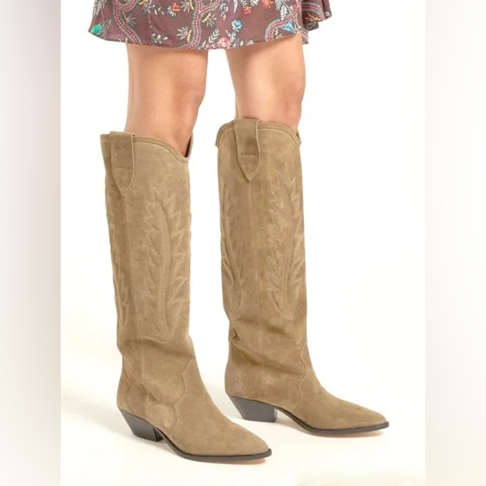 Isabel Marant Olive Knee-High Cowboy Boots